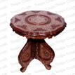 Wooden Round Design Full Brass Work Center Table ~Wooden Round Table